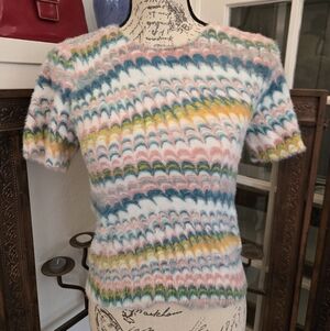 Anthropologie Fuzzy Cropped Sweater, Sz SP (Damaged)